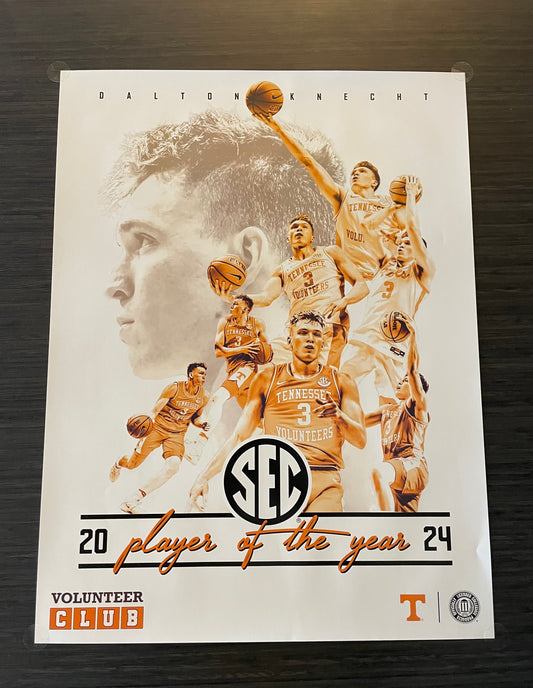 Dalton Knecht SEC POY Tennessee Volunteers Poster