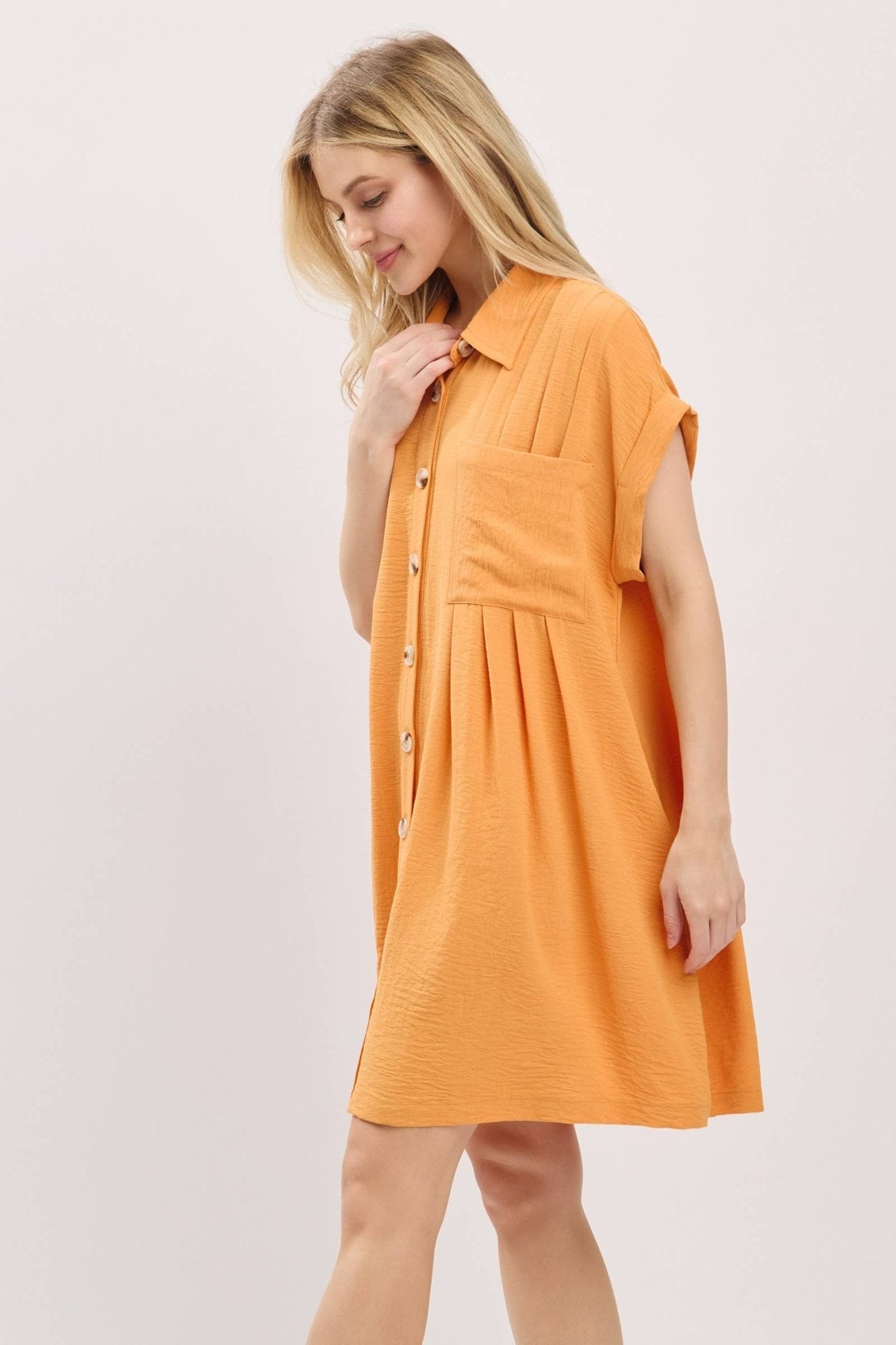 Button Front Airflow Shirt Dress - The Volunteer Club