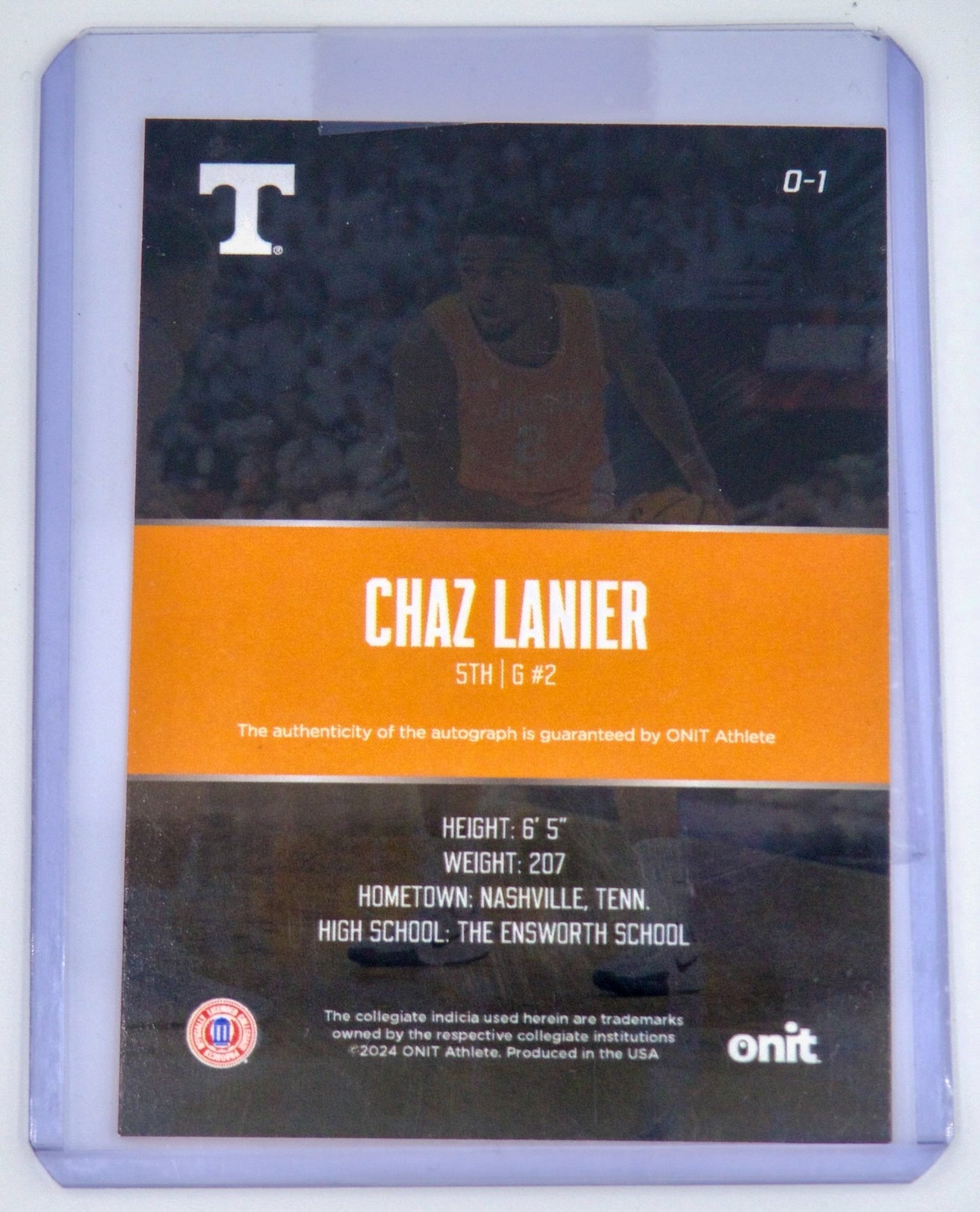 Chaz Lanier Autographed Limited Addition 1 of 1 One Series - The Volunteer Club