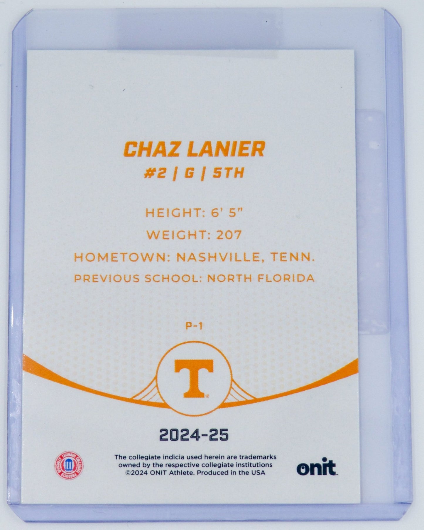 Chaz Lanier Autographed ONIT Series - The Volunteer Club