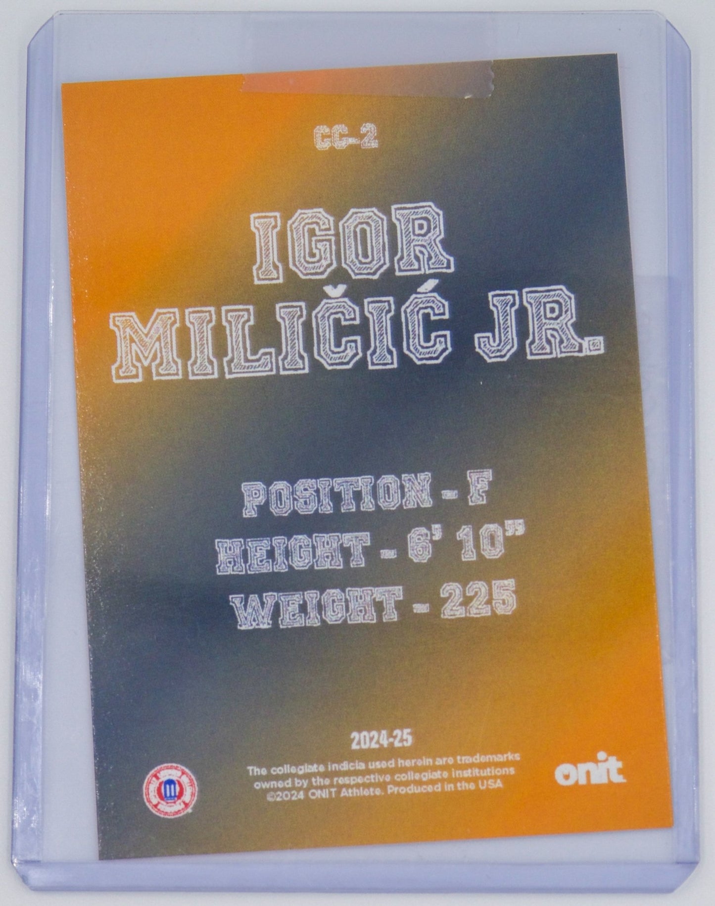 Igor Milićić Jr. ONIT College Colors - The Volunteer Club