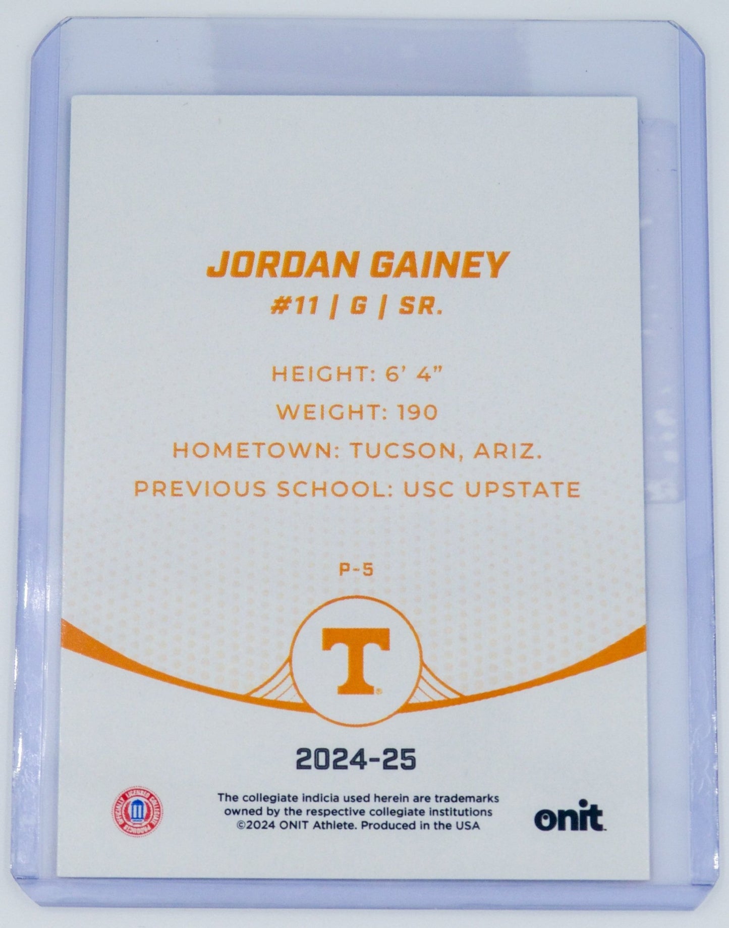 Jordan Gainey Autographed ONIT Series - The Volunteer Club