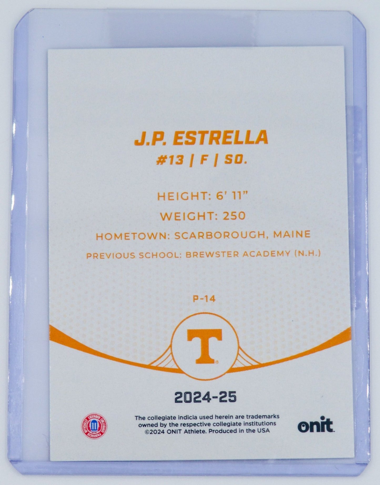 J.P. Estrella Autographed ONIT Series - The Volunteer Club