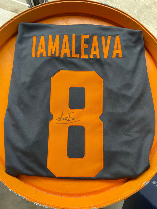 Nico Iamaleava Autographed Smokey Grey Nike Jersey