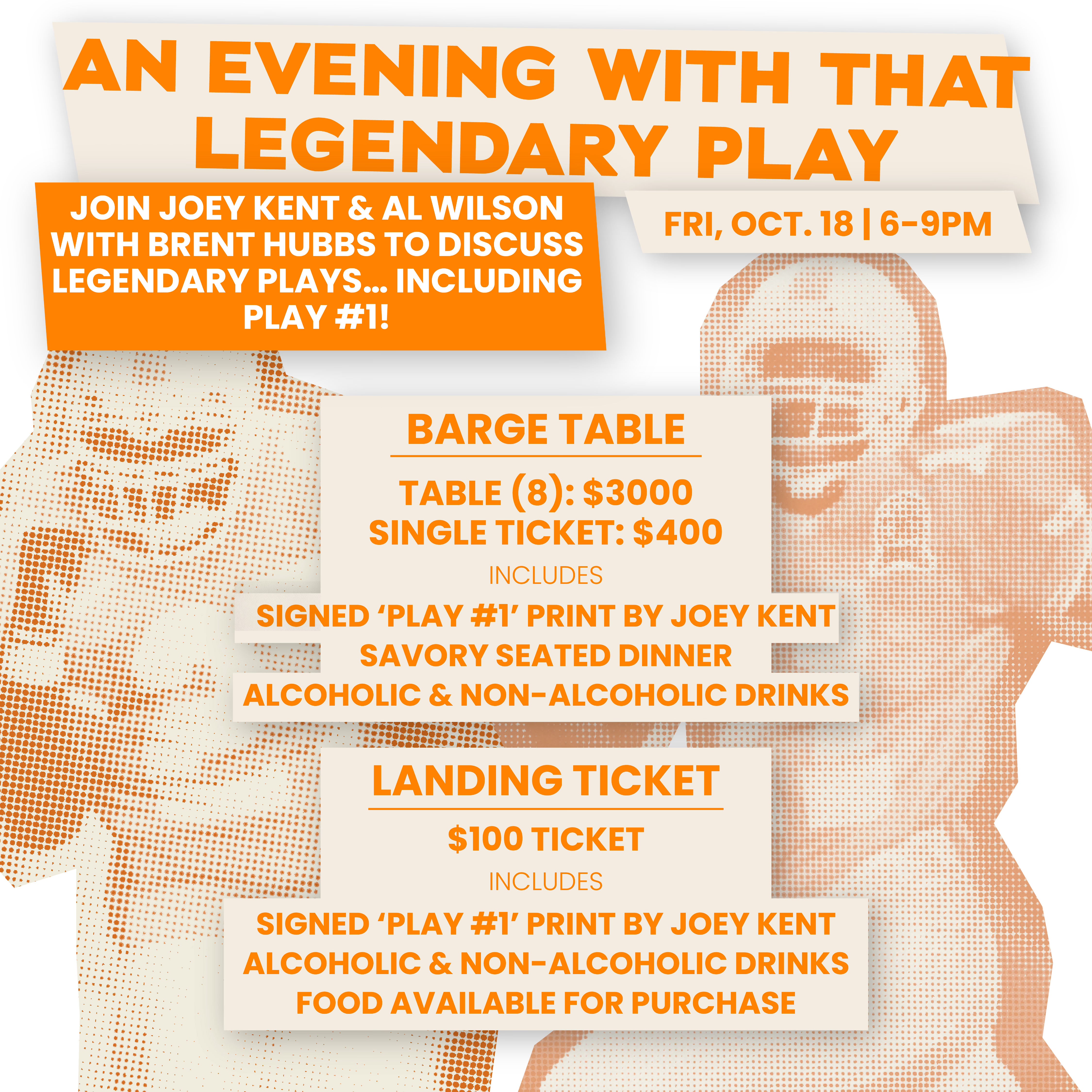An Evening with That Legendary Play Joey Kent & Al Wilson Ticket The Volunteer Club