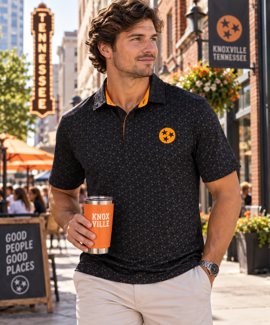 Dark Mode Tri Star Polo