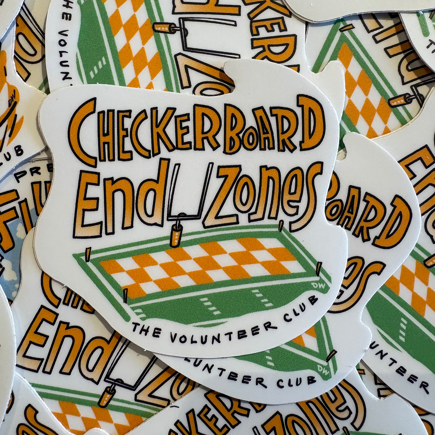 Checkerboard Endzones Sticker