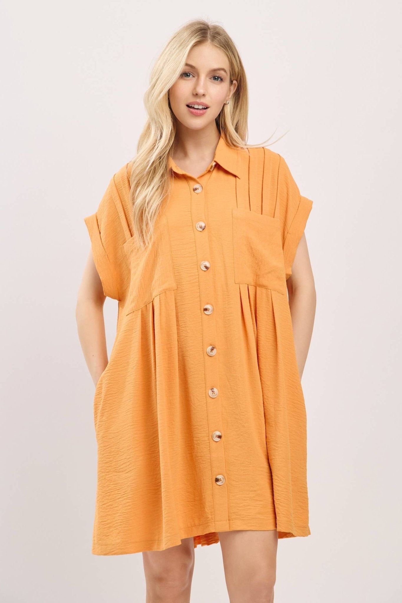Button Front Airflow Shirt Dress - The Volunteer Club
