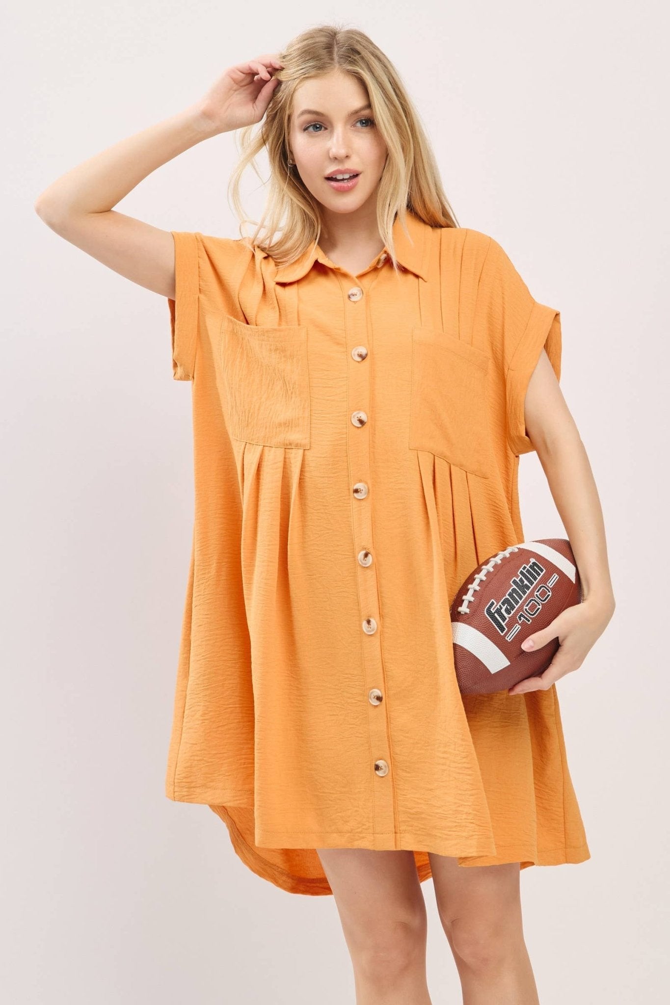 Button Front Airflow Shirt Dress - The Volunteer Club