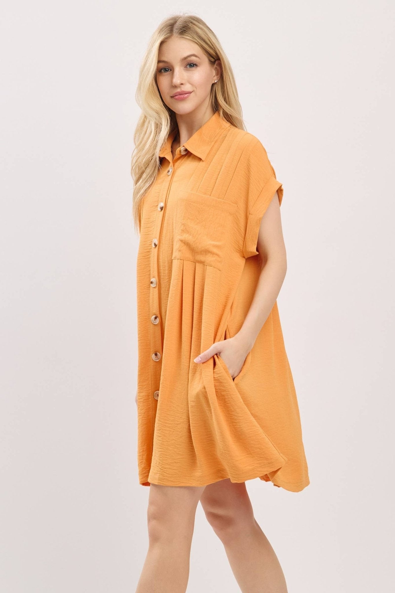 Button Front Airflow Shirt Dress - The Volunteer Club