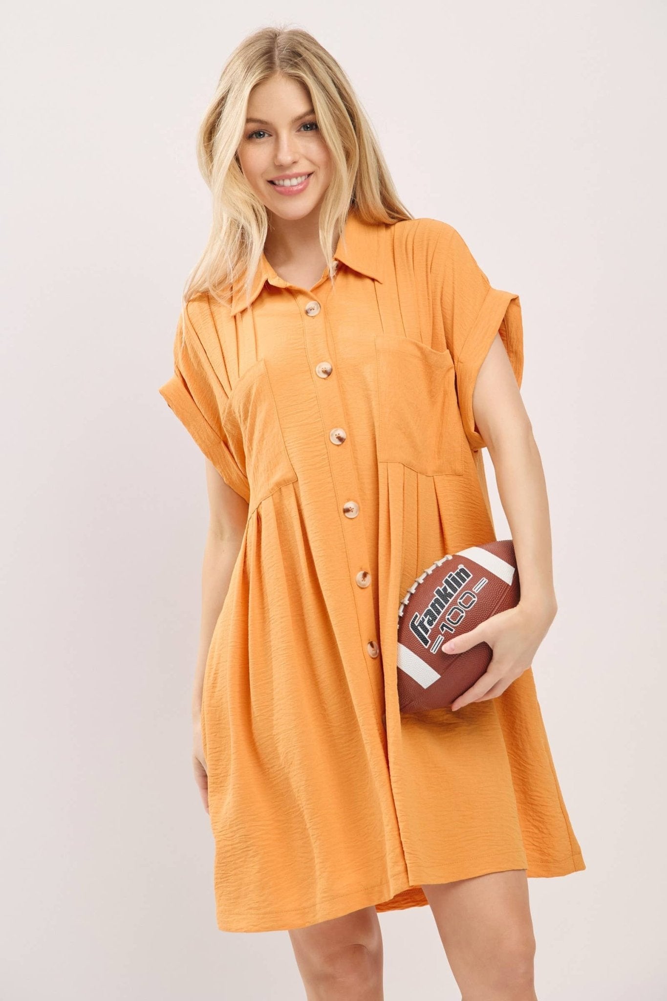 Button Front Airflow Shirt Dress - The Volunteer Club