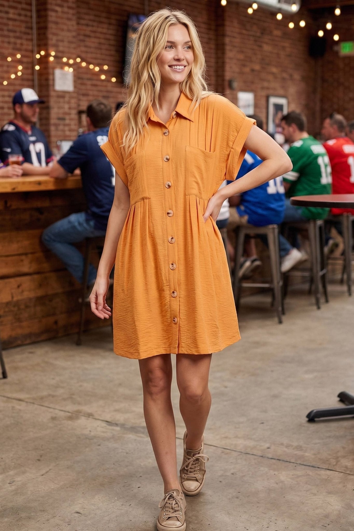 Button Front Airflow Shirt Dress - The Volunteer Club