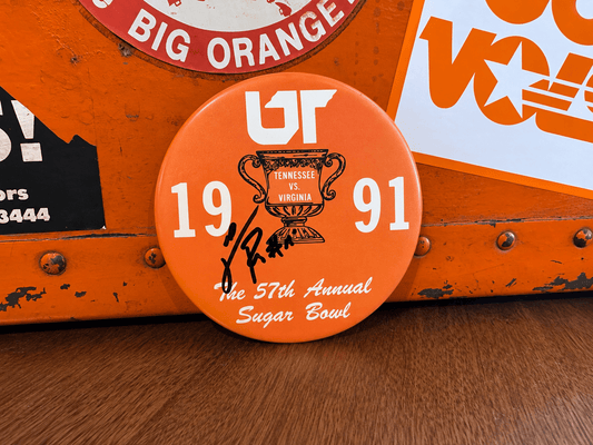 Carl Pickens Autographed 1991 57th Annual Sugar Bowl Button - The Volunteer Club