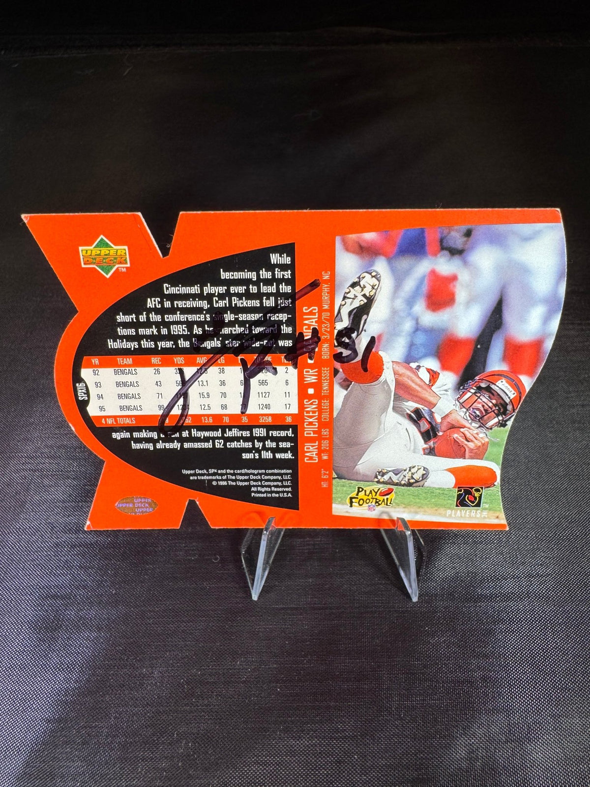 Carl Pickens Upper Deck Signed Card - The Volunteer Club