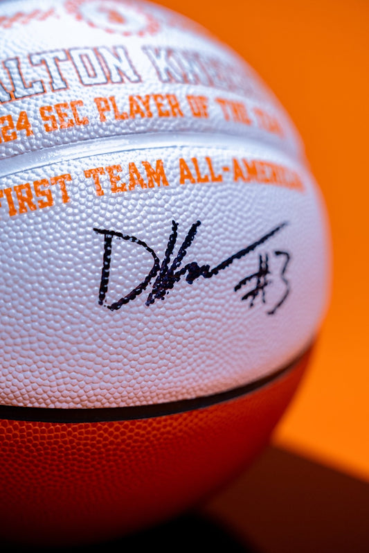 Dalton Knecht Season Accomplishments Autographed Basketball - The Volunteer Club