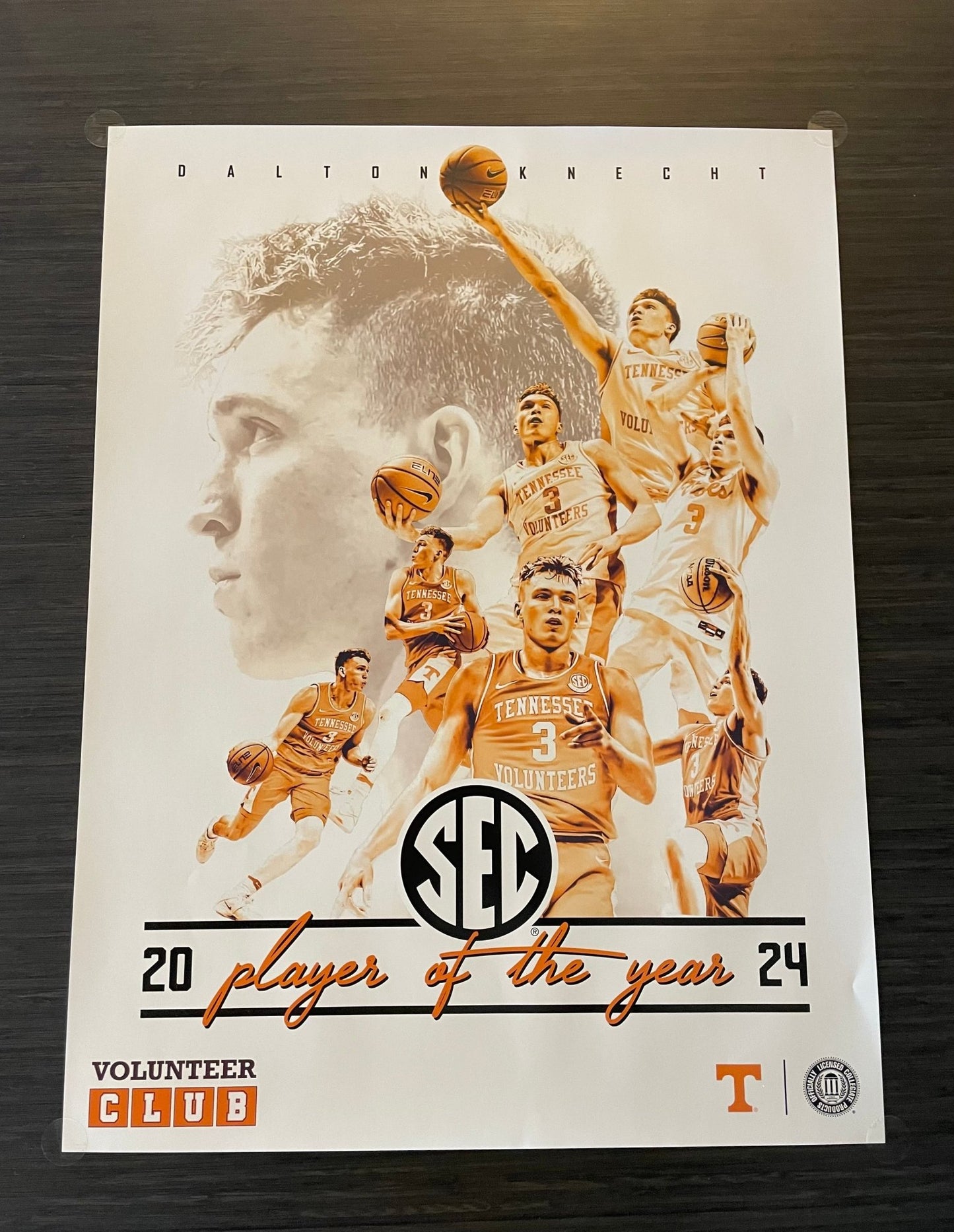 Dalton Knecht SEC POY Tennessee Volunteers Poster - The Volunteer Club