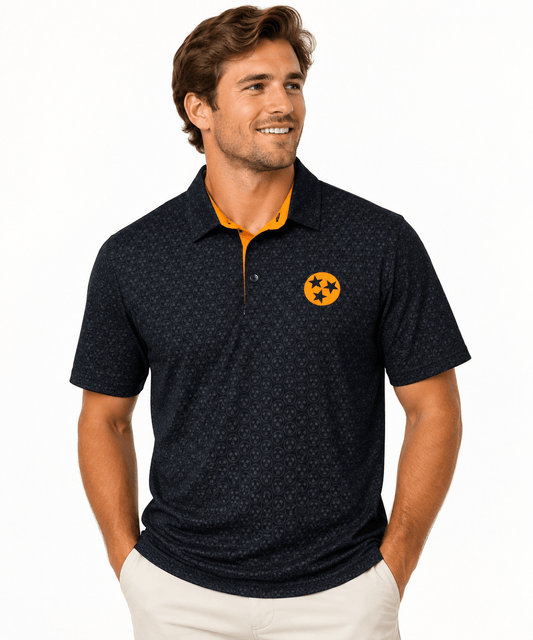 Dark Mode Tri Star Polo - The Volunteer Club