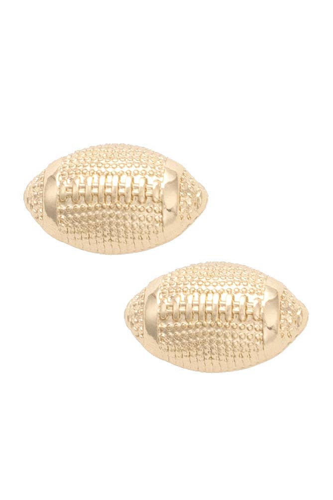 Football Stud Earrings in Shiny Gold - The Volunteer Club