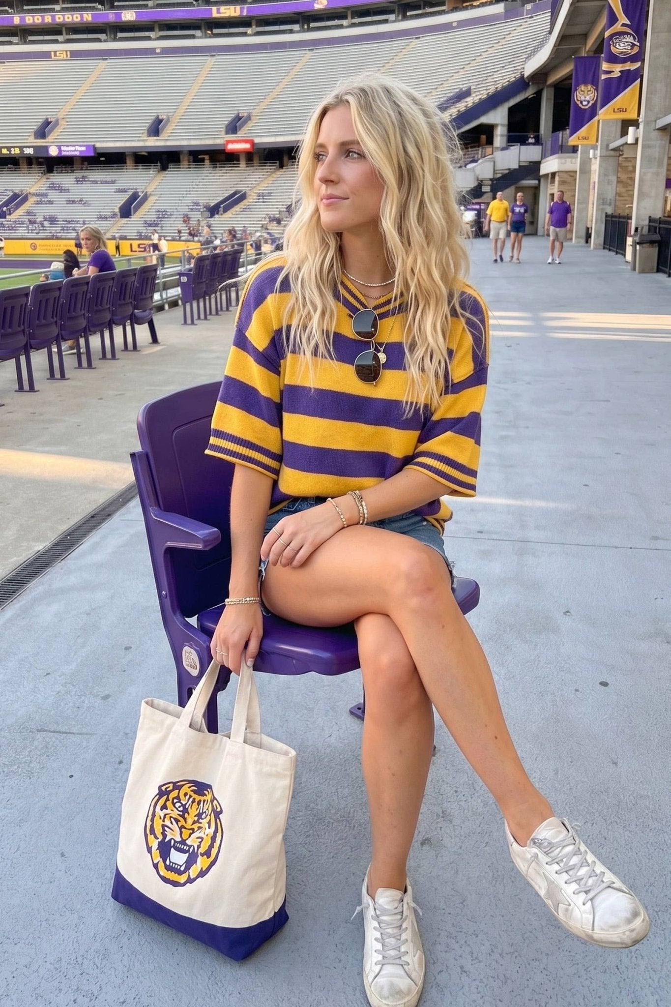 Gameday Stripe Knit Oversized Top - The Volunteer Club