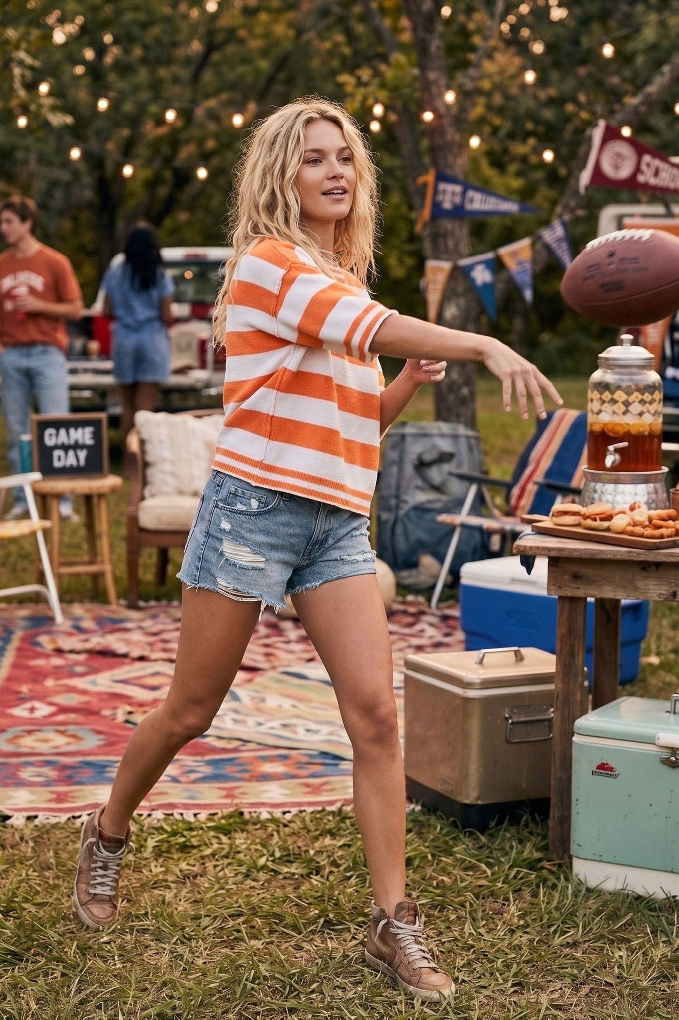 Gameday Stripe Knit Oversized Top - The Volunteer Club