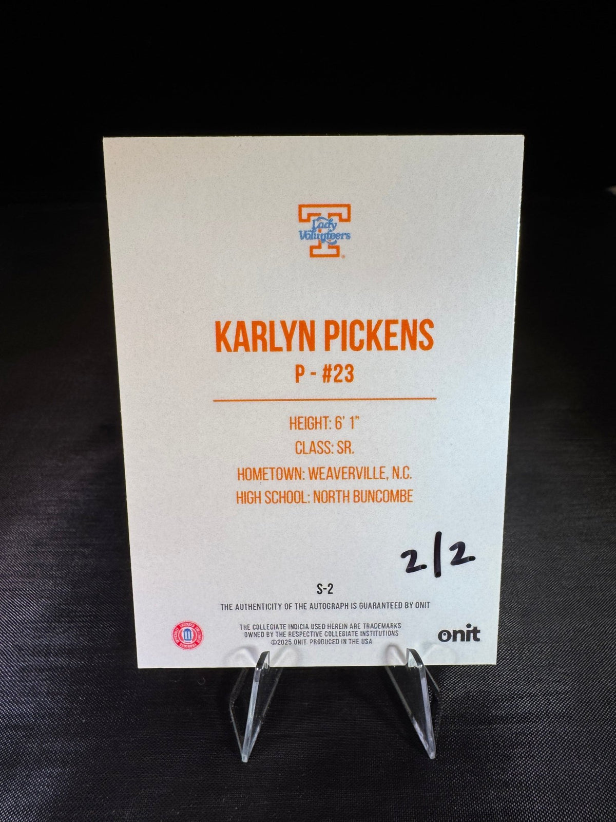 Karlyn Pickens ONIT Signed Card - The Volunteer Club