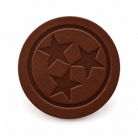 Leather Tri-Star Coasters - The Volunteer Club