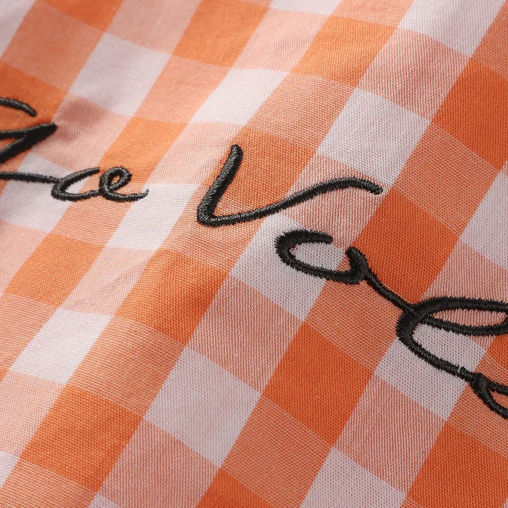 T Logo Gingham Dress - The Volunteer Club