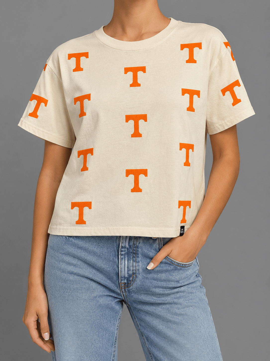 Tennessee Ritter Multi Color Heavyweight Crop Tee - The Volunteer Club