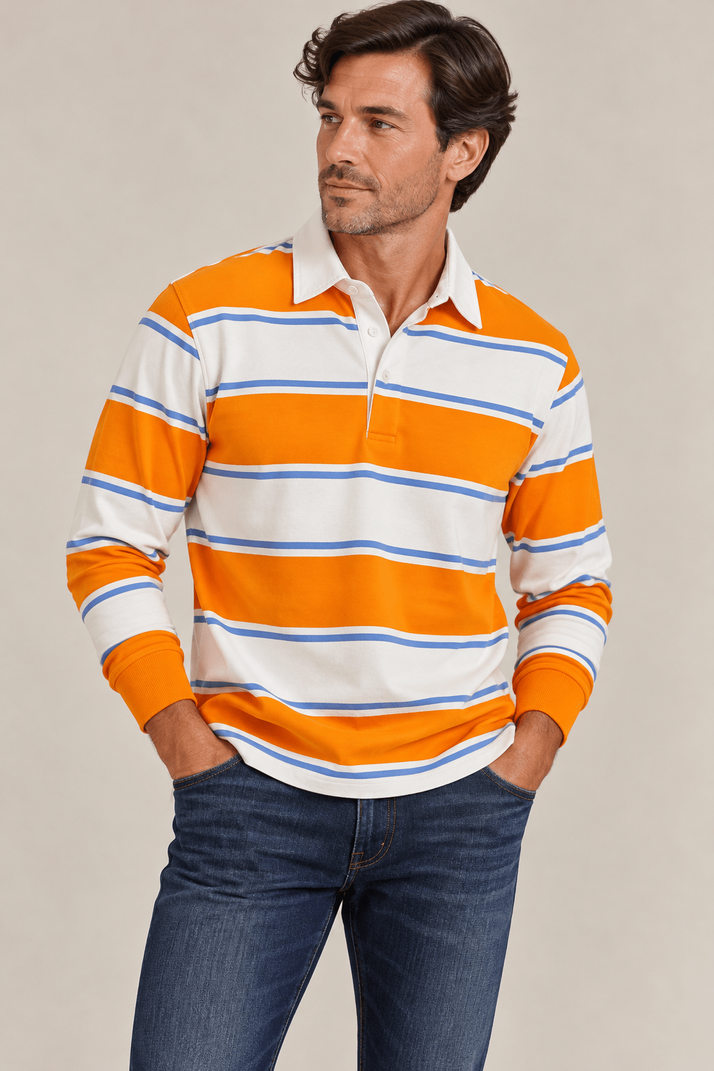 Tennessee Tri-Stripe Rugby Shirt – Orange, White & Blue - The Volunteer Club