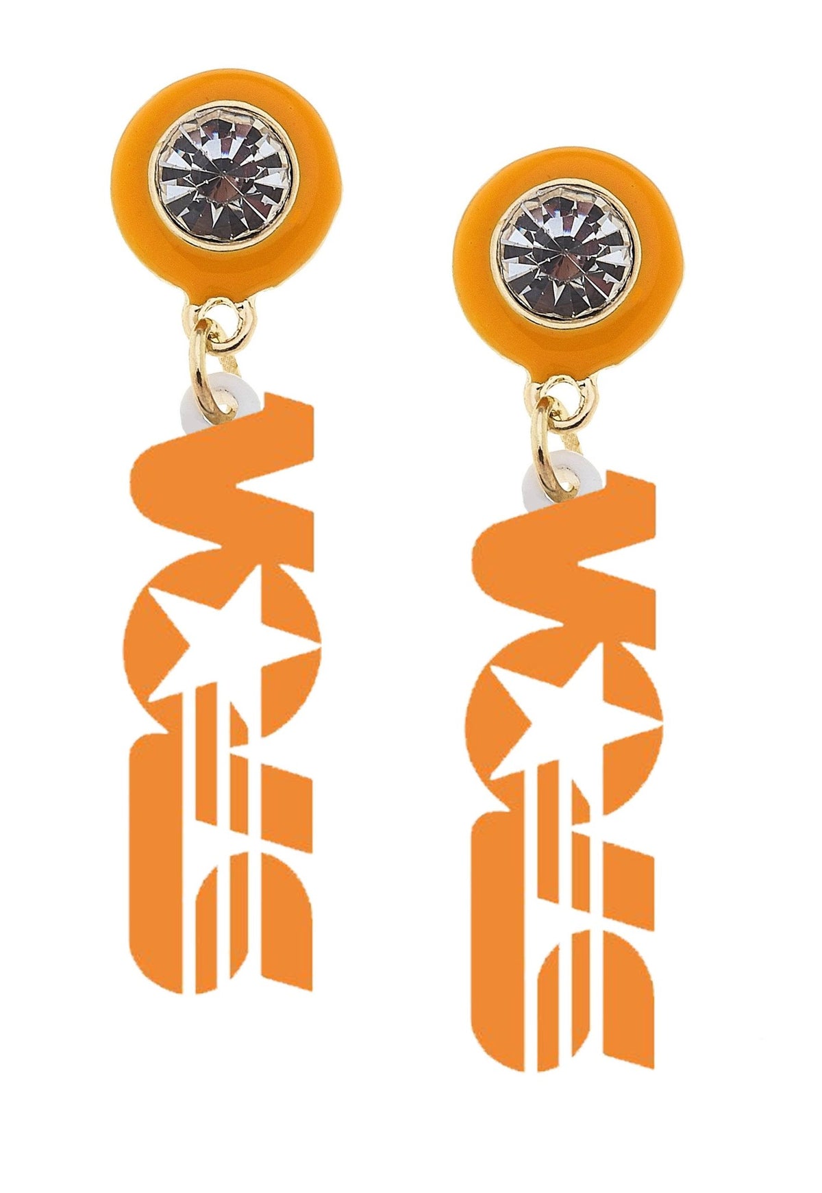 Tennessee Vols Resin Earrings in Orange/White - The Volunteer Club