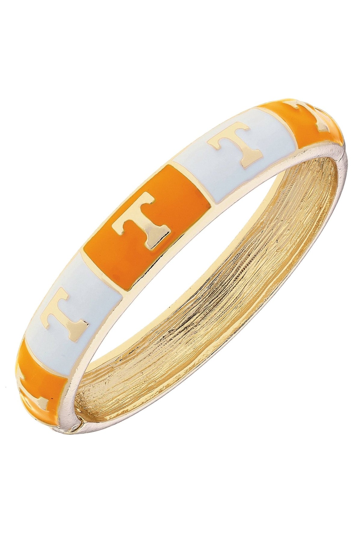 Tennessee Vols Sculpted Enamel Checkered Hinge Bangle - The Volunteer Club