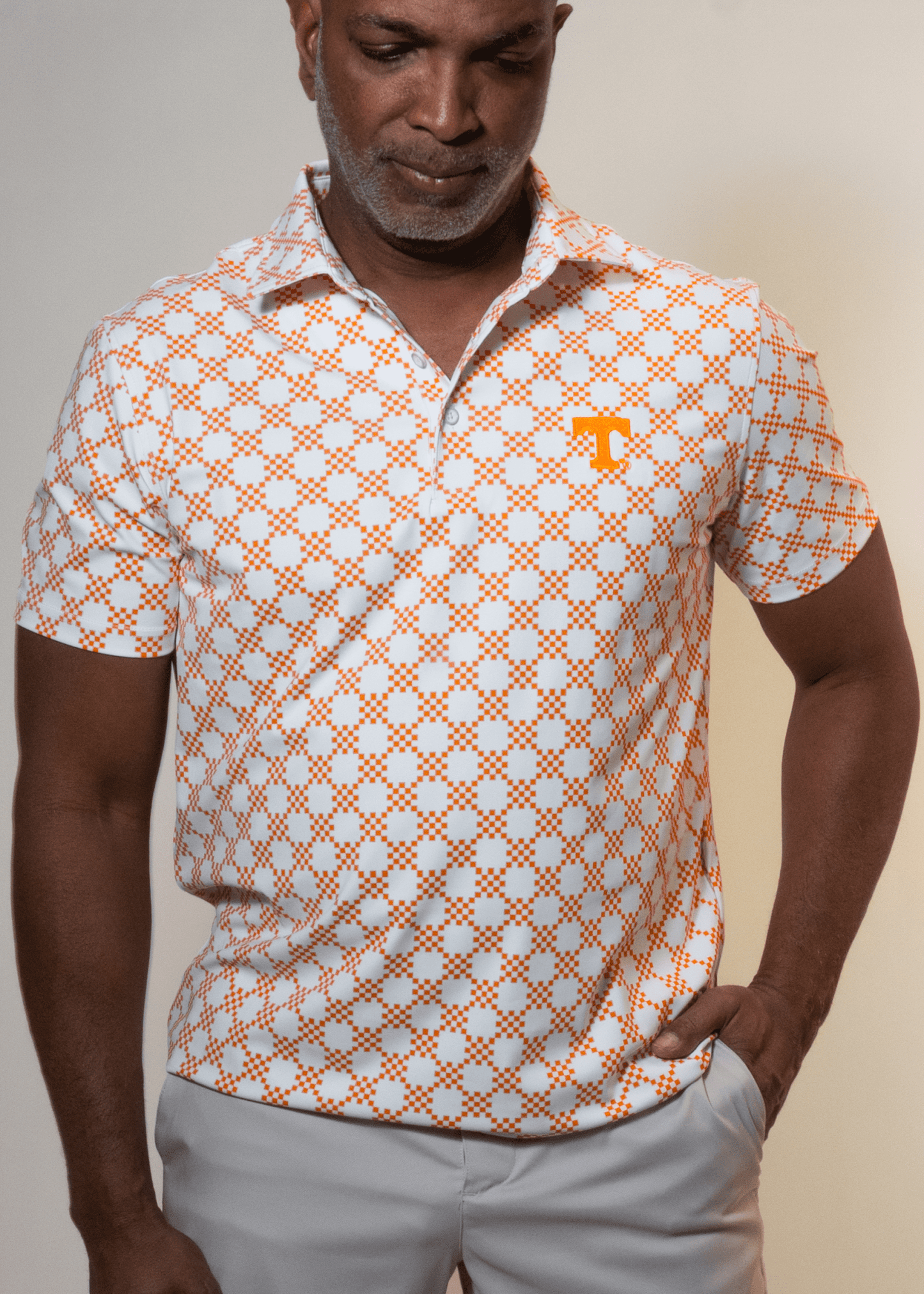 UT Checkerboard Golf Polo - The Volunteer Club