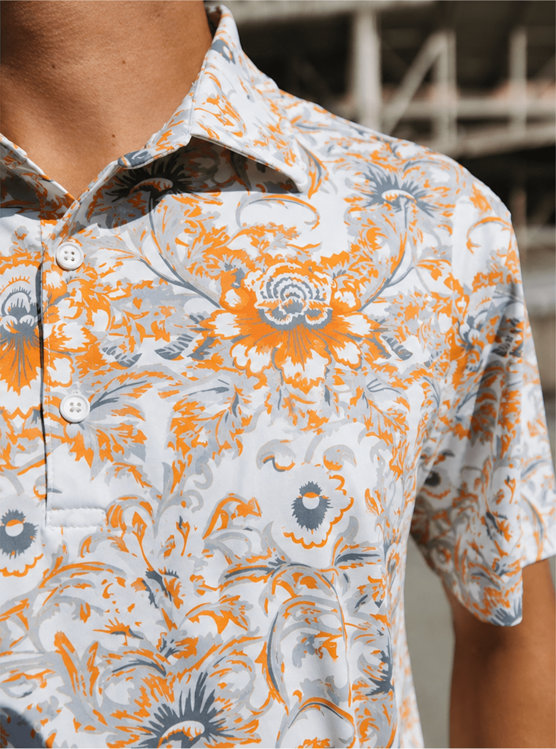 UT Damask Floral Performance Polo - The Volunteer Club