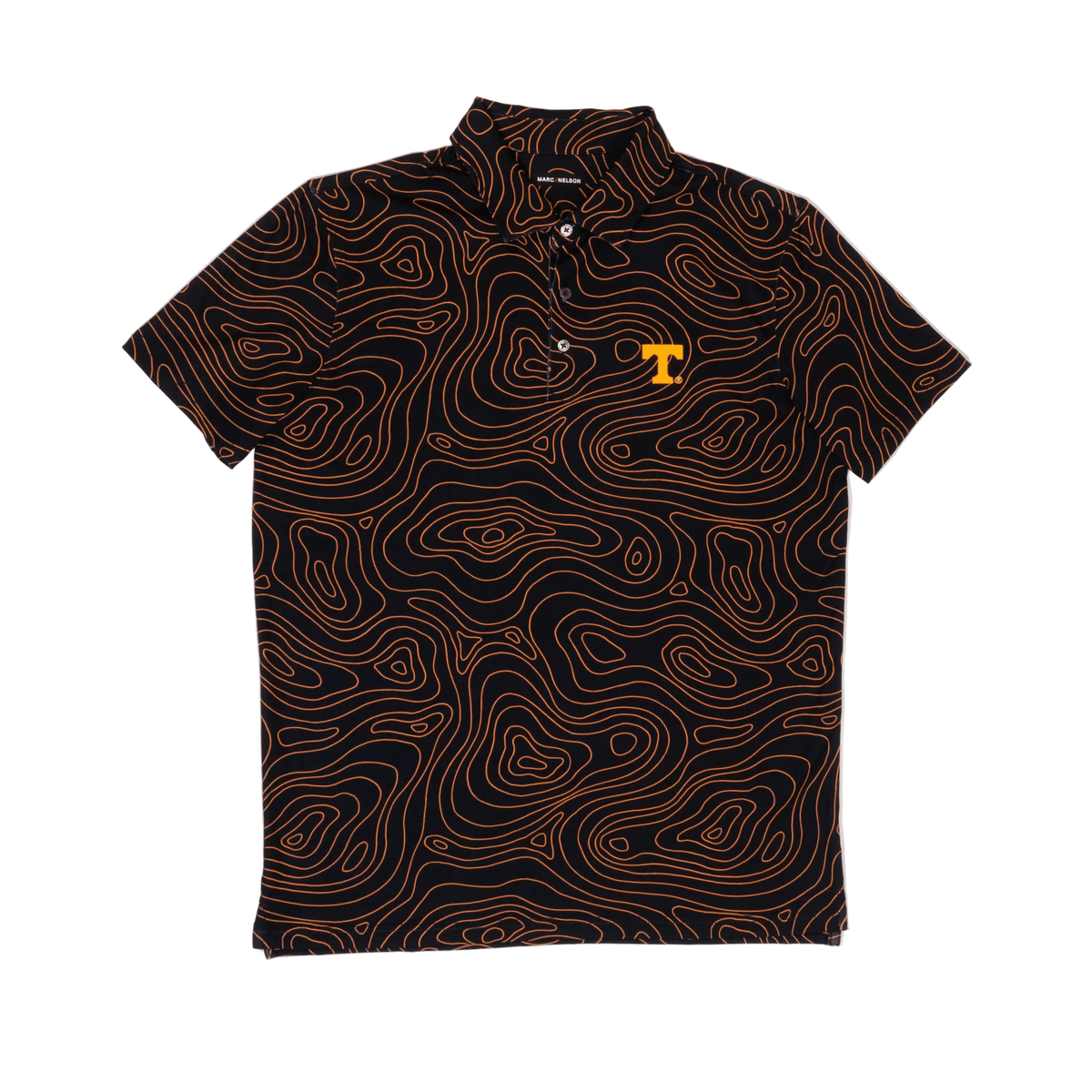 UT Topographic Black and Orange Golf Polo - The Volunteer Club