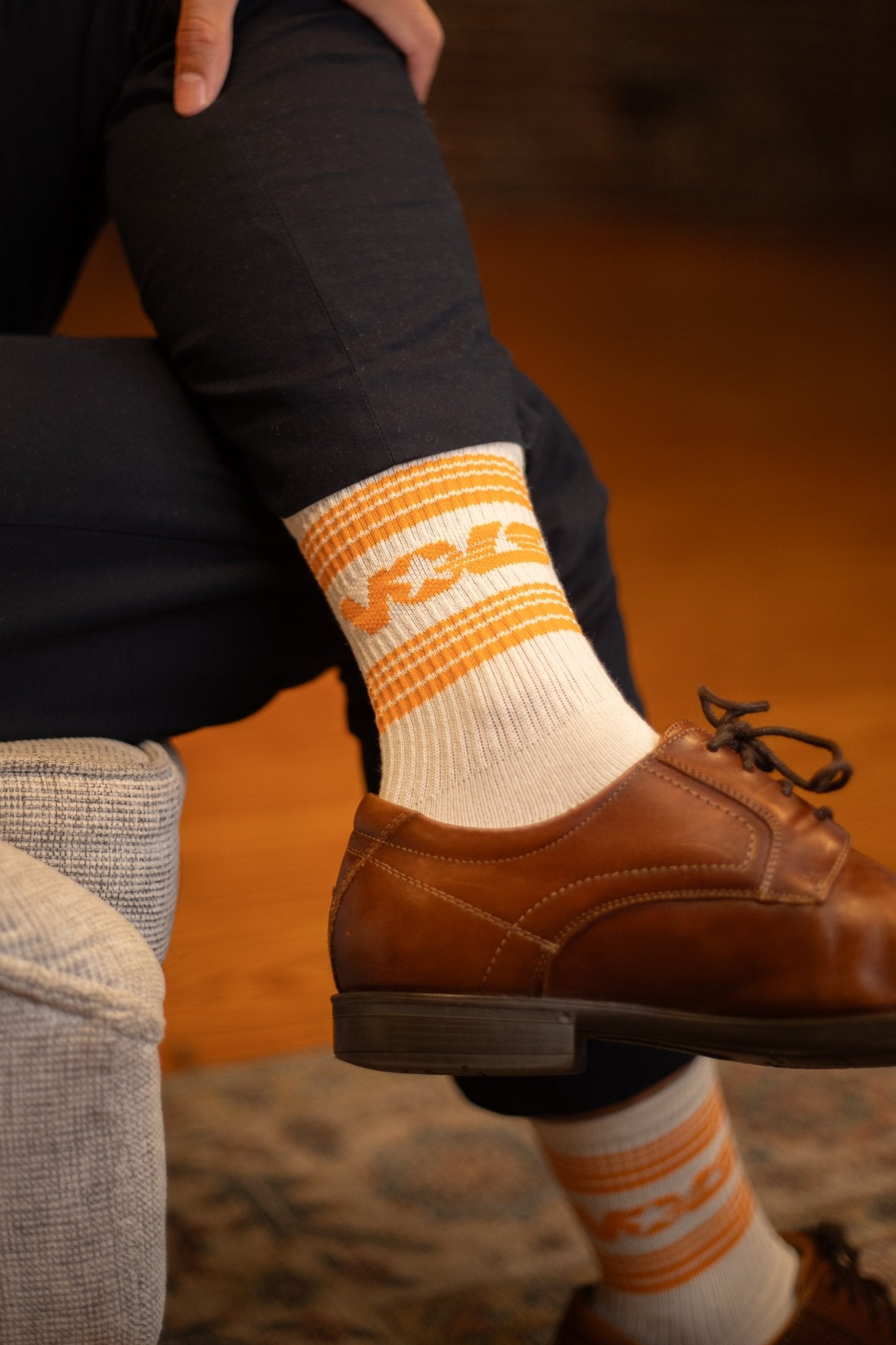 Vol Club x Hippy Feet Cream Sunrise Stripe Socks - The Volunteer Club