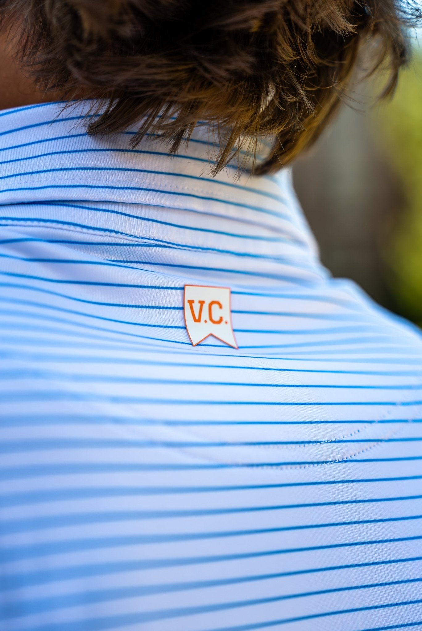 Volunteer Club Summitt Blue striped Star Vols Polo - The Volunteer Club