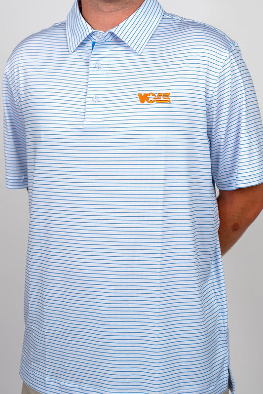 Volunteer Club Summitt Blue striped Star Vols Polo - The Volunteer Club