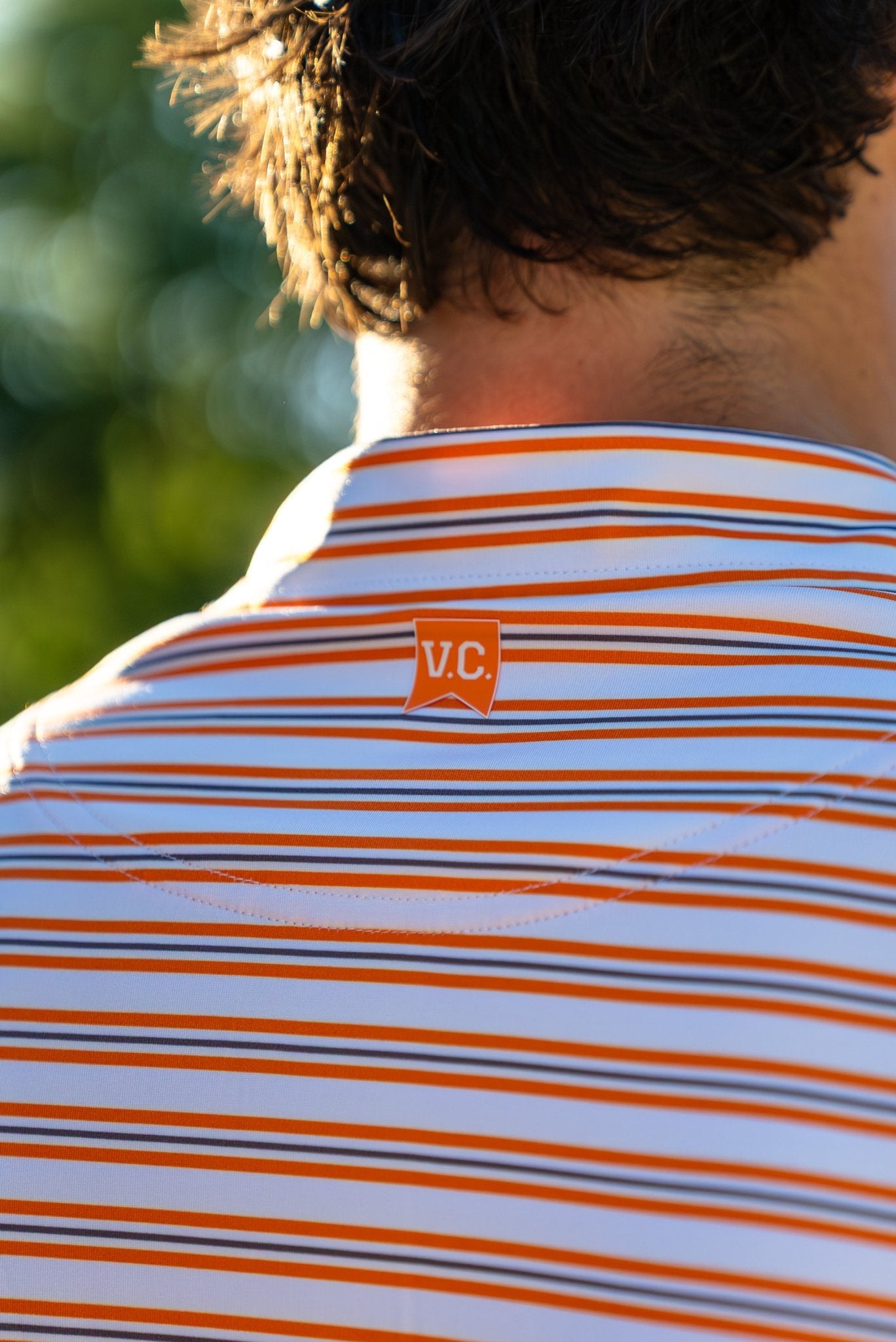 Volunteer Club Tennessee Orange and Summitt Blue Striped Polo - The Volunteer Club