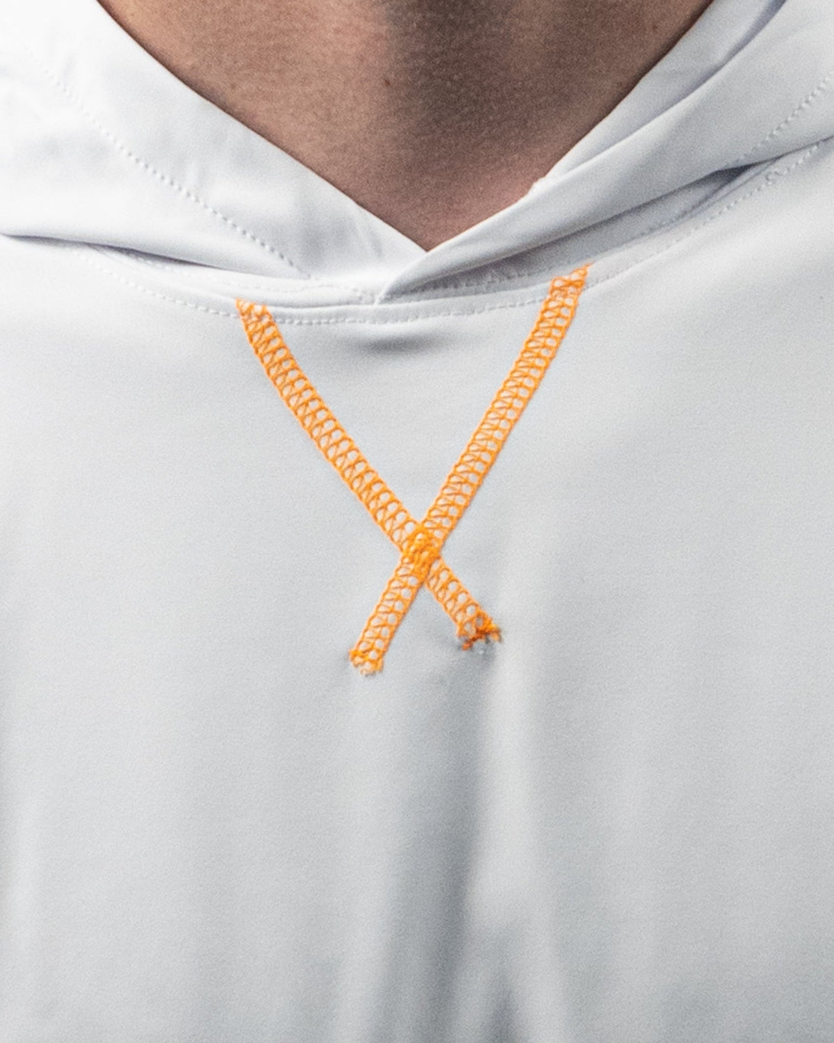 White with Orange Stitch Golf Hoodie - The Volunteer Club